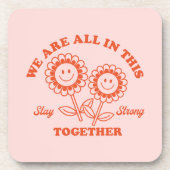 Retro Happy Flower Graphic Bier Onderzetter (Voorkant)