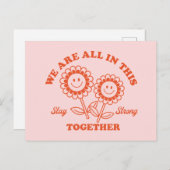 Retro Happy Flower Graphic Briefkaart (Voorkant / Achterkant)