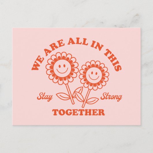 Retro Happy Flower Graphic Briefkaart (Voorkant)