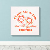 Retro Happy Flower Graphic Canvas Afdruk (Insitu (Houten vloer))