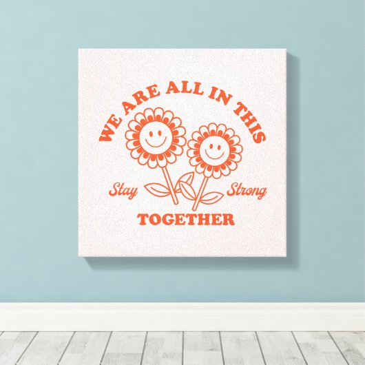 Retro Happy Flower Graphic Canvas Afdruk (Insitu (Houten vloer))