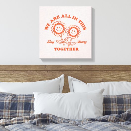 Retro Happy Flower Graphic Canvas Afdruk (Insitu (Slaapkamer))