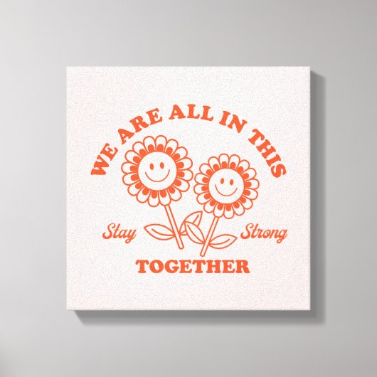 Retro Happy Flower Graphic Canvas Afdruk (Voorkant)