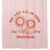 Retro Happy Flower Graphic Douchegordijn (Voorkant)