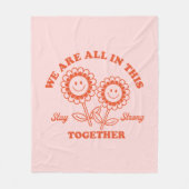 Retro Happy Flower Graphic Fleece Deken (Voorkant)