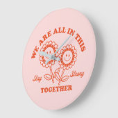 Retro Happy Flower Graphic Grote Klok (Hoek)