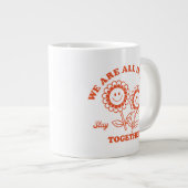 Retro Happy Flower Graphic Grote Koffiekop (Voorkant rechts)