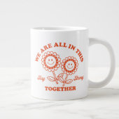 Retro Happy Flower Graphic Grote Koffiekop (Rechts)