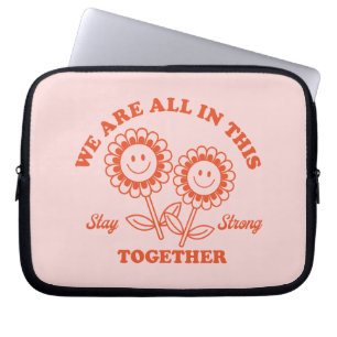 Retro Happy Flower Graphic Laptop Sleeve