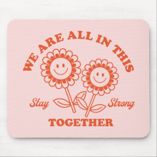 Retro Happy Flower Graphic Muismat