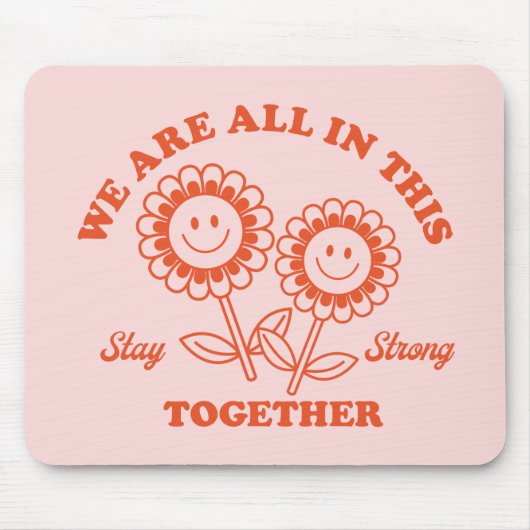 Retro Happy Flower Graphic Muismat (Voorkant)