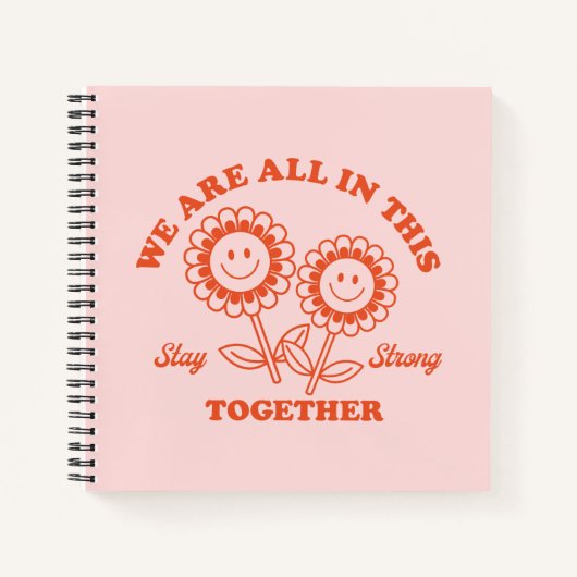 Retro Happy Flower Graphic Notitieboek (Voorkant)