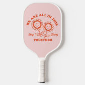 Retro Happy Flower Graphic Pickleball Paddle (Achterkant)