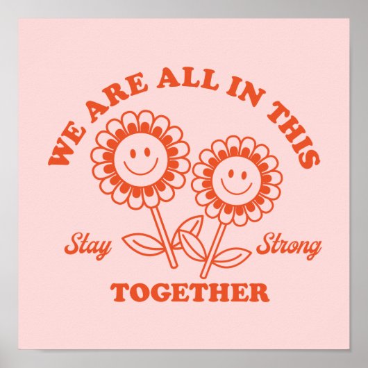 Retro Happy Flower Graphic Poster (Voorkant)