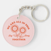 Retro Happy Flower Graphic Sleutelhanger (Achterkant)