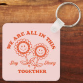 Retro Happy Flower Graphic Sleutelhanger (Achterkant)