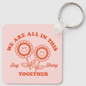 Retro Happy Flower Graphic Sleutelhanger (Achterkant)