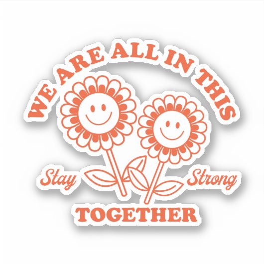 Retro Happy Flower Graphic Sticker (Voorkant)