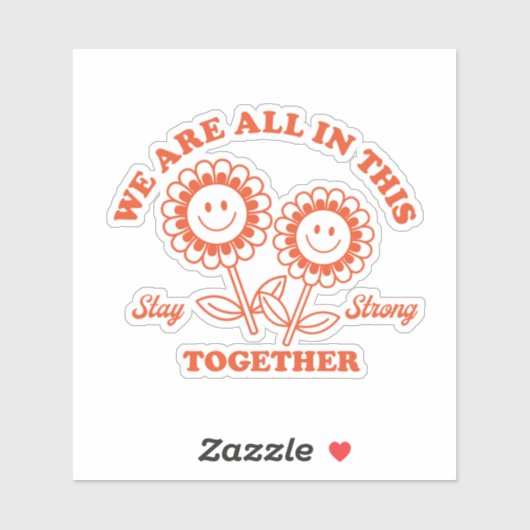 Retro Happy Flower Graphic Sticker (Vel)