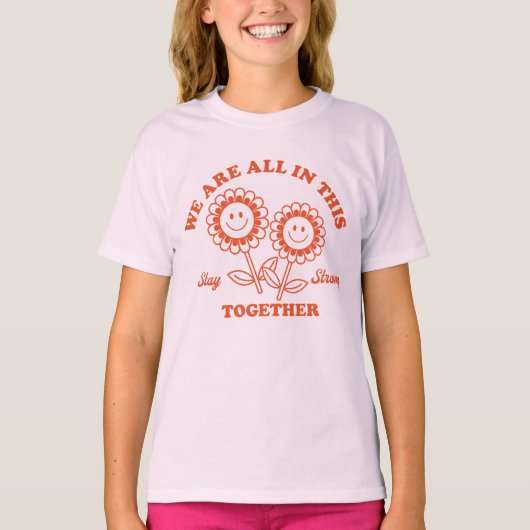 Retro Happy Flower Graphic T-shirt (Voorkant)