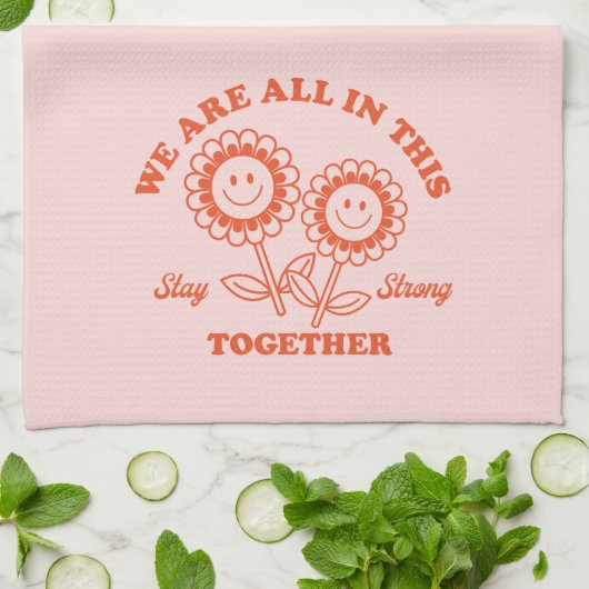 Retro Happy Flower Graphic Theedoek (Gevouwen)