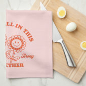 Retro Happy Flower Graphic Theedoek (Quarter Fold)