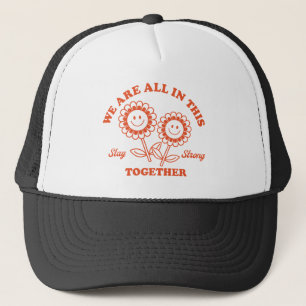 Retro Happy Flower Graphic Trucker Pet