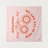 Retro Happy Flower Graphic Wandkleed (Voorkant (horizontaal))