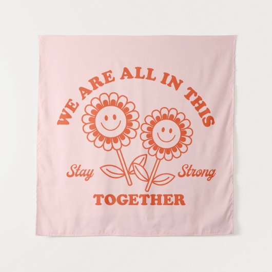 Retro Happy Flower Graphic Wandkleed (Voorkant)