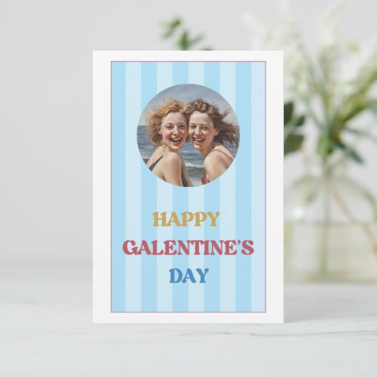 Retro Happy Galentines Dag Kaart Voor Vriend (Staand voorkant)