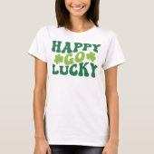 Retro Happy Go Lucky Shirt, St Patrick's Day T-shirt (Voorkant)
