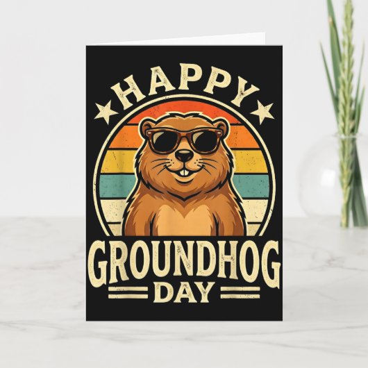 Retro Happy Groundhog Day Cool Ground Hog Day 2026 Kaart (Voorkant)
