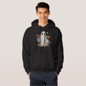 Retro Happy Halloween Boho Flower Ghost Ha Hoodie (Voorkant volledig)