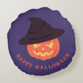 Retro Happy Halloween Ronde Pompoen Kussen (Achterkant)