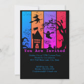 Retro Happy Halloween Witch House Ghost begraafpla Kaart (Achterkant)