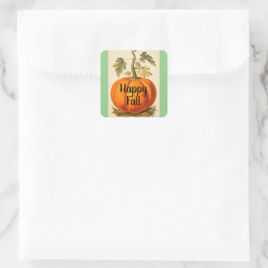 Retro Happy Herfst Pompoen Sticker (Tas)