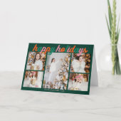 Retro Happy Holidays Cute Green Photo Folded Feestdagen Kaart (Voorkant)