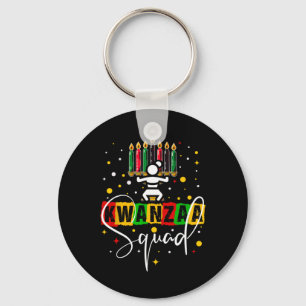Retro Happy Kwanza Kerst Afro-Amerikaanse Cand Sleutelhanger