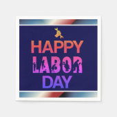 Retro Happy Labor Day in Retro Blue Servet (Voorkant)