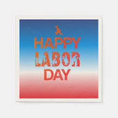 Retro Happy Labor Day in Retro rood Servet (Voorkant)