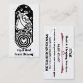 Retro Happy Lady Maid B&W Cleaning Services Visitekaartje (Voorkant / Achterkant)