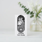 Retro Happy Lady Maid B&W Cleaning Services Visitekaartje (Staand voorkant)