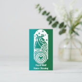 Retro  Happy Lady Maid Cleaning Services Visitekaartje (Staand voorkant)