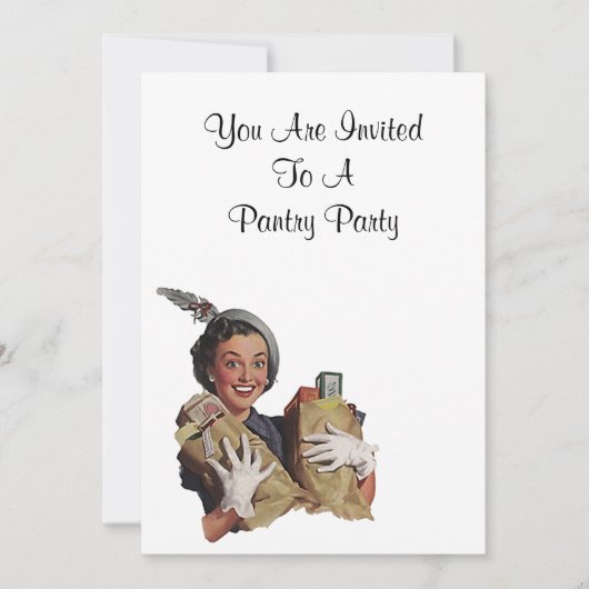 Retro Happy Lady Pantry is een veestapel voor de k Kaart (Voorkant)