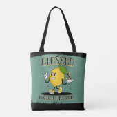 Retro Happy Lemon gezegend en zeer begunstigd Tote Bag (Achterkant)