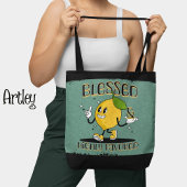 Retro Happy Lemon gezegend en zeer begunstigd Tote Bag