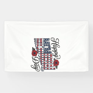 Retro Happy Memorial Day Klaproos Vlag Shirt Ontwe Spandoek
