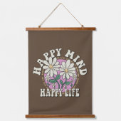 Retro Happy Mind Happy Life Hangend Wandkleed (Voorkant)