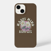 Retro Happy Mind Happy Life iPhone Hoesje (Achterkant)