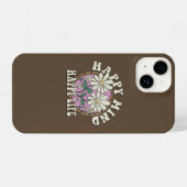 Retro Happy Mind Happy Life iPhone Hoesje (Achterkant horizontaal)